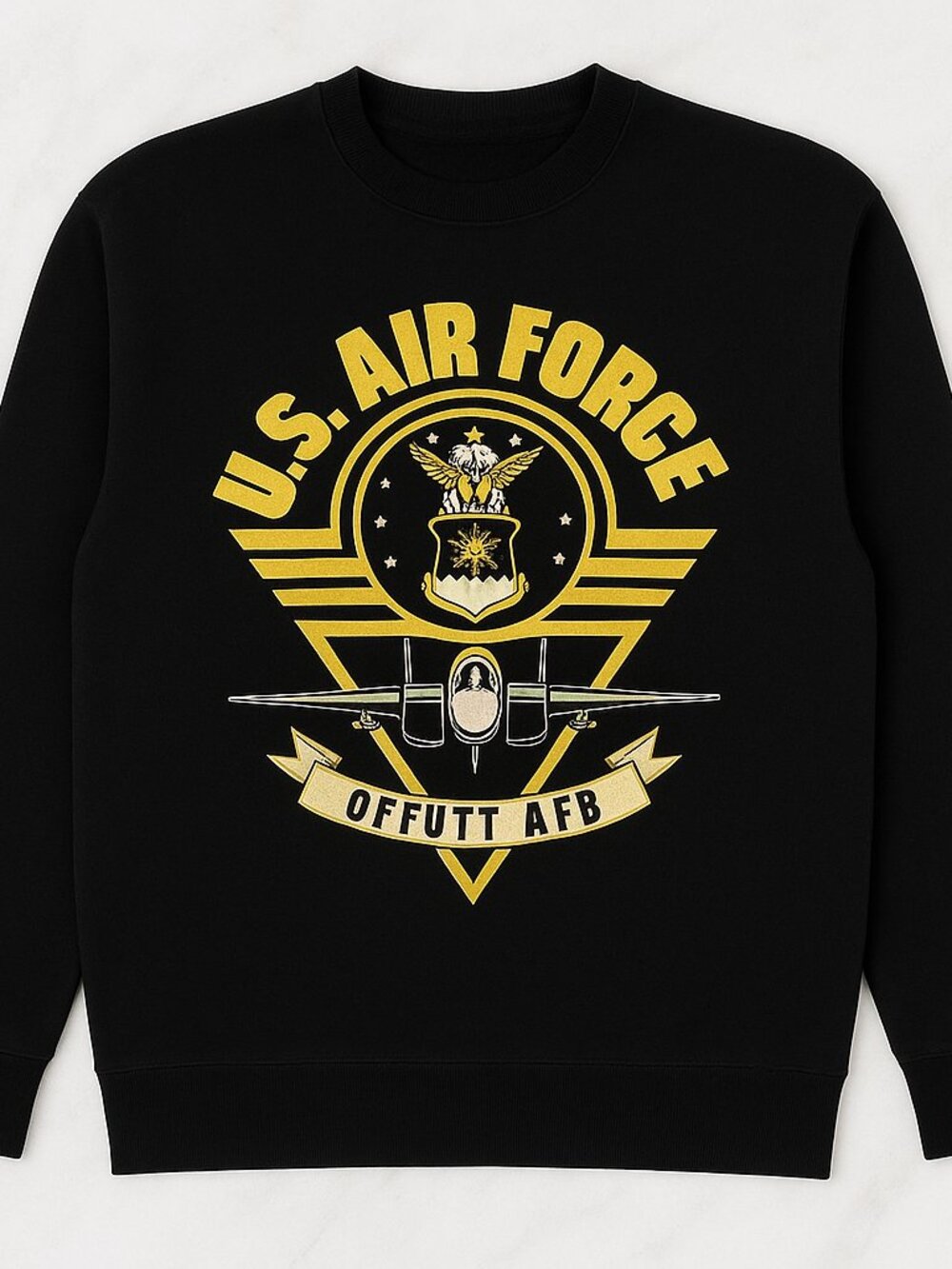 Vintage Jostens US Air Force Offutt AFB Sweatshirt Black